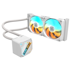 Alternative view of GIGABYTE GAMING 240 ICE Refrigeración Líquida para CPU - 2x120mm Ventiladores ARGB, mecanismo de enclavamiento deslizante, DAISY-CHAIN, Compatible con Intel LGA 1851 y AMD AM5
