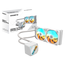 GIGABYTE GAMING 240 ICE Refrigeración Líquida para CPU - 2x120mm Ventiladores ARGB, mecanismo de enclavamiento deslizante, DAISY-CHAIN, Compatible con Intel LGA 1851 y AMD AM5