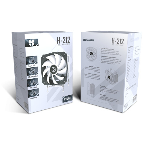 NOX VENTILADOR CPU HUMMER H212. 12CM. 20 DBA. 3 HEATPIPES (NXHUMMERH212) - Imagen 6