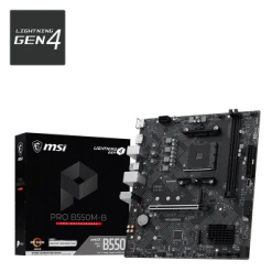 PLACA MSI PRO B550M-B,AMD,AM4,B550,2DDR4,64GB,HDMI+DP,GBLAN,4SATA3+2M.2,7USB3.2,MATX
