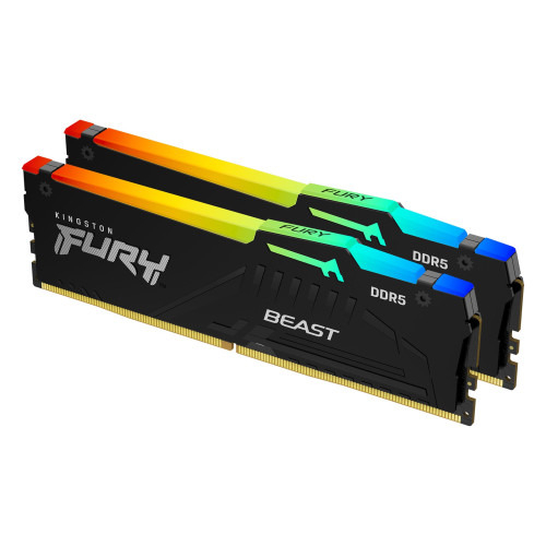 Kingston FURY Beast RGB Black Memoria RAM DIMM 16GB Kit 2x8GB DDR5 5600MHz CL40 - Hardware y Componentes Gaming