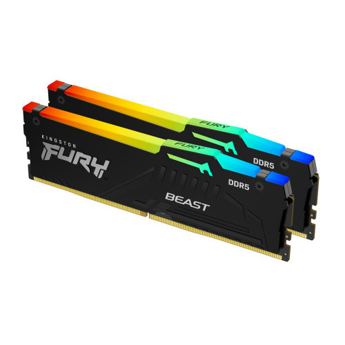 Kingston FURY Beast Black RGB Memoria RAM DIMM 64GB Kit 2x32GB DDR5 6400MHz CL32 - Hardware y Componentes Gaming